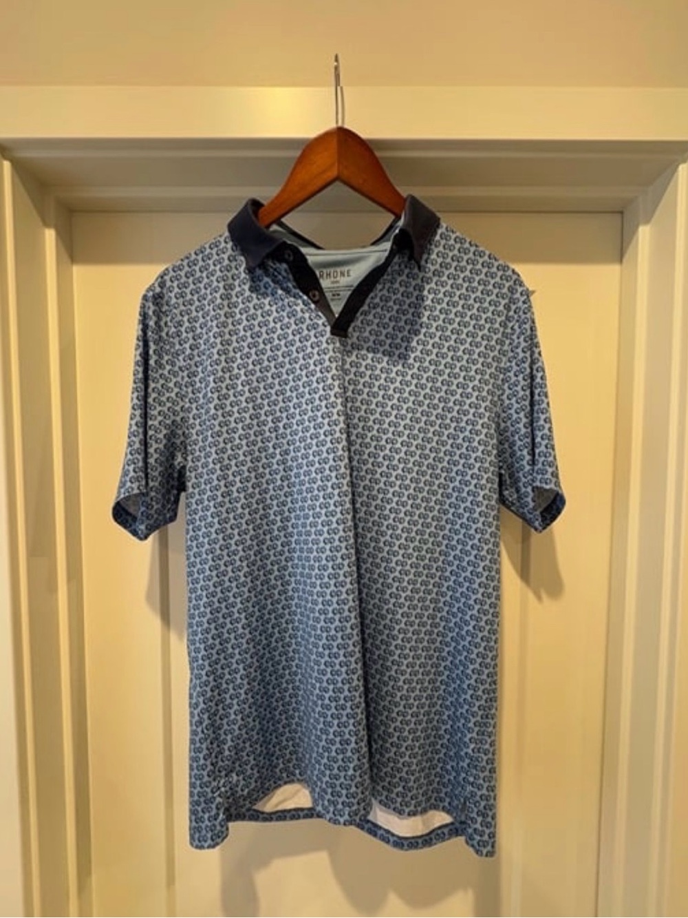 Rhône Blue Printed Polo Shirt
